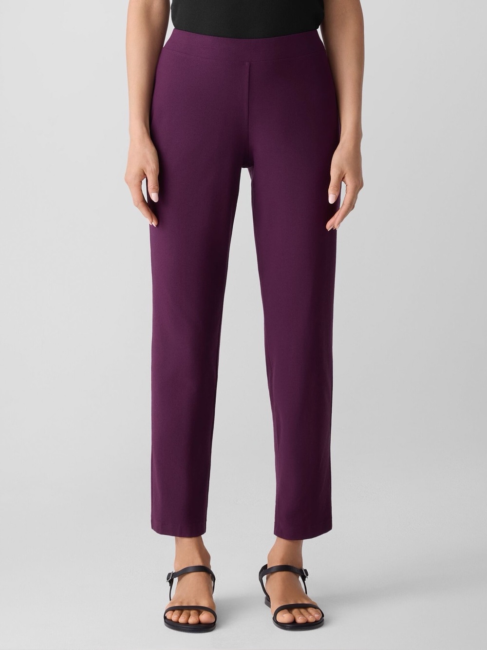 EILEEN FISHER Flex Tencel Ponte Cropped Straight Pants in Plum